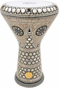 Gawharet El Fan Tambor Darbuka Doumbek de 17.5 pulgadas con diseño de panal y perlas, Percusión Egipcia - Product Image 2
