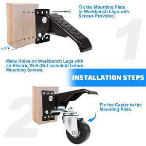 Kit de rodízios de bancada com <span class=keywords><strong>4</strong></span> pacotes, rodízios retráteis de alta capacidade de carga, rodízio giratório industrial - Product Image 3