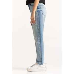 กางเกงยีนส์สตรีทแวร์วินเทจ WM-JNS-WS24-011 ผ้าเดนิมระบายอากาศ เอวสูง ไซส์ใหญ่ เอวกลาง ขาดรุ่ย ซักได้ พิมพ์ลาย สำหรับฤดูร้อน - Product Image 3