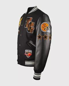 Chaquetas Universitarias de Lana de Alta Calidad Ecológicas 2025, Cuerpo de Lana Reciclada, Bordado en la Parte Delantera y en las Mangas, Diseño Personalizado OEM - Product Image 5