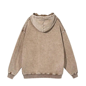 Hot Selling OEM Wholesale Custom Made Men's Acid Washed Hoodies High Quality Cotton <b>Material</b> Casual Customized Logo Sweatshirt - Product Image 2