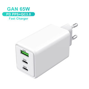 Cargador GaN de 65W con 3 Puertos, Cargador Rápido para iPhone, Samsung, Adaptador Universal USB C para Teléfono Móvil, Portátil, PD 65W, Cargador de Pared Tipo C - Product Image 1