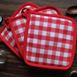 Maniques en coton pur doux au toucher, réutilisables, résistantes à la chaleur, pour la cuisine, prêtes pour l'étiquetage privé - Product Image 4