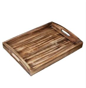 Plateau de service en bois de manguier avec poignées Plateaux d'approvisionnement pour hôtels et restaurants Prix bon marché - Product Image 2