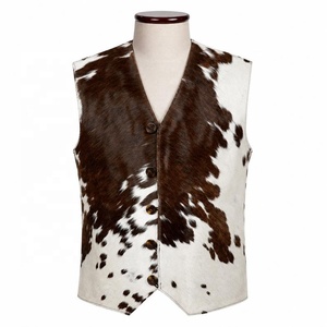 Chaleco de Cuero Vacuno para Hombre, sin Cuello, a Cuadros, Ropa de Invierno, Cierre de un Botón, Estilo Casual, Secado Rápido - Product Image 1