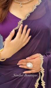 Meilleure vente classique traditionnel riche Pallu Work Look uni et chic Vêtements de célébrité LaceBorder Rangoli Saree en soie avec grande taille - Product Image 5