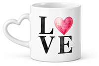 Tasse à café en céramique personnalisée avec poignée en forme de cœur, idée cadeau pour les amateurs de thé et de café, anniversaire, Saint-Valentin, fleurs, rose rouge, OEM