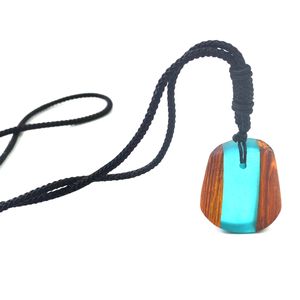 Diseño caliente de madera y resina al por mayor tipo colgante collar accesorios de joyería de moda para mujeres - Product Image 6