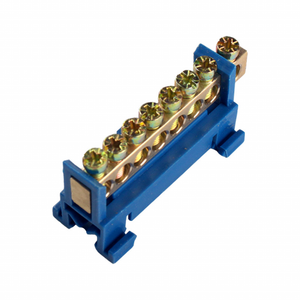 Hot Sale Neutral Brass Bar Electrical Earth 8 Holes With Screw on DIN Rail High Quality 100A Terminal <b>Block</b> <b>Plastic</b> Housing - Product Image 1