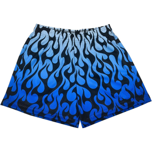 Pantalones Cortos Deportivos de Baloncesto para Hombre, Estilo Urbano, Casuales, Atléticos, de Malla, con Estampado Gráfico de Llamas, para Correr, Servicio OEM - Product Image 1