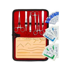Surgical Suture Kit Suture Practice Set Includes Reusable <b>Silicone</b> <b>Pad</b> 10 Sutures Full Surgical Medic Instruments Set Training - Product Image 4