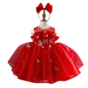 Vestido de princesa de satén de alta calidad Nhung Nguyen para niñas, adornos de mariposa sin arrugas, colección de otoño OEM ODM - Product Image 1