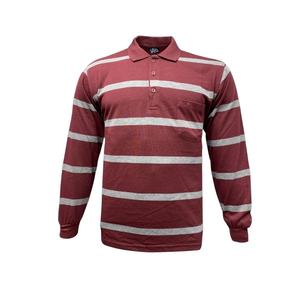 เสื้อยืดแขนยาวลายทางสำหรับผู้ชาย ผ้าถักระบายอากาศได้ดี นุ่มสบาย เหมาะสำหรับใส่ลำลอง - Product Image 2