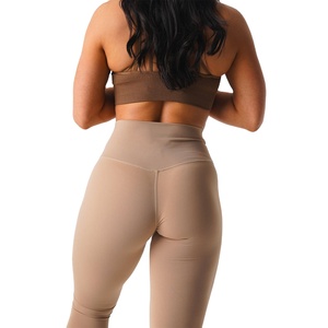 <b>High</b> Quality Women's <b>High</b>-<b>Waisted</b> Solid Yoga Shorts Eco-Friendly Quick Dry Fitness Wear Custom Logo - Product Image 3