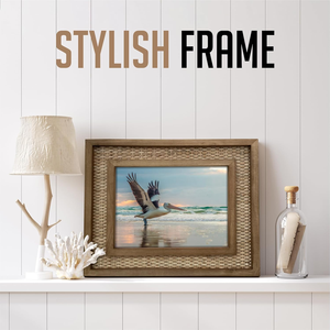 Cadre photo en rotin et bois fabriqué au Vietnam matériau écologique utilisé pour la décoration de la maison cadres photo en gros - Product Image 3