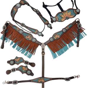 Kaamkaaj KKJ01 - Arnés de Piel Genuina y Metal Estilo Western con Hebilla de Liberación Rápida, Ajuste Regular para Principiantes en Equitación - Product Image 1