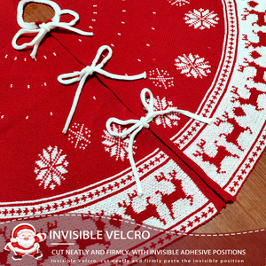 Jupe de sapin de Noël, nouveau design, tissu doux et confortable, housse ronde pour base de sapin de Noël, accessoire festif pour la maison - Product Image 3