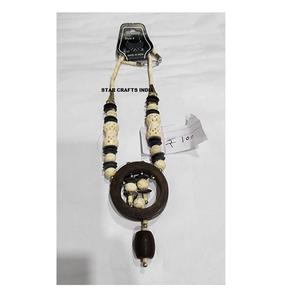 Collar llamativo de madera con patrón geométrico, collares gruesos con cuentas personalizadas, precio de fábrica para mujer, regalo para fiesta - Product Image 2