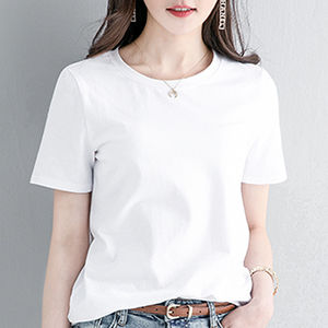 Bulk Wholesale High Quality <b>Shirts</b> Short Sleeve 100% Cotton Crew <b>Neck</b> <b>V</b>-<b>neck</b> <b>Women</b> Blank <b>T</b>-<b>shirt</b> With Private Label - Product Image 2