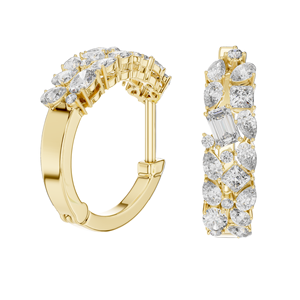 0.403 ct Diamond Hoop <b>Earrings</b> in 18kt, 14kt, 10kt Gold & 925 Silver <b>Moissanite</b> & Lab-Created Diamonds VVS-VS Clarity, EF - Product Image 5
