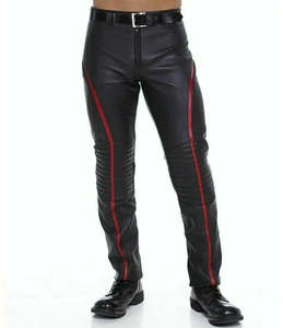 Rock Biker Moto Pantalon En Cuir pour Hommes Casual Plat Élégant Slim Fit Confortable Durable Doux De Haute Qualité À La Mode Respirant - Product Image 1