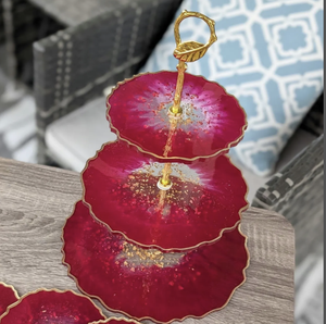 ที่วางเค้กเรซินขอบตกแต่งเค้กสไตล์ราชวงศ์แบบสามชั้นชั้นชั้นชั้นวางเค้กคัพเค้กขนมอบเค้ก - Product Image 3