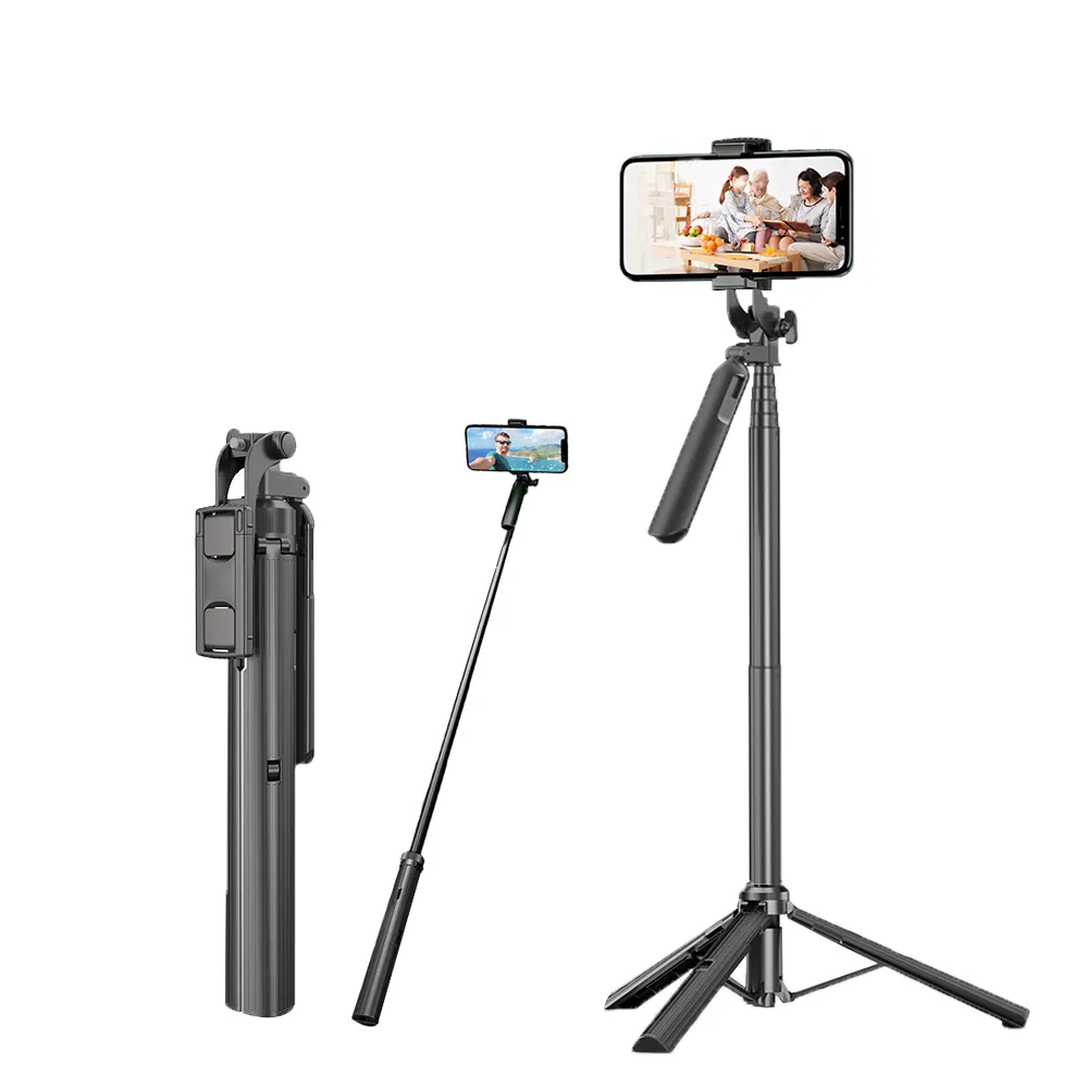 New Cell Phone Tripod Selfie Stick Foldable Mobile Phone Holder 360 Degree Rotation with Remote controller