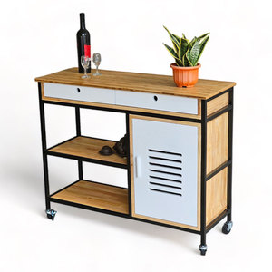 รถเข็นครัวอเนกประสงค์ดีไซน์ทันสมัย THONET รุ่น KB68013 โครงเหล็กพร้อมท็อปไม้ไผ่ - Product Image 1