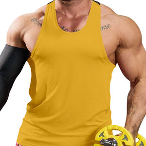 Débardeurs en coton pour hommes Gilet de gymnastique Logo personnalisé Débardeur sans manches uni pour musculation et fitness Singlet à séchage rapide - Product Image 2