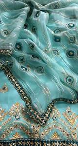 ชุดสูทแฟชั่นอินเดียปักด้วยมือจากนักออกแบบสมัยใหม่สำหรับงานปาร์ตี้สไตล์ดั้งเดิม - Product Image 2