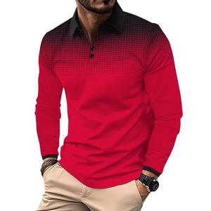 Sublimación Collar Logotipo de alta calidad Camisa de manga larga Poliéster Algodón Liso Personalizado Hombres Polos Camisa de golf - Product Image 2