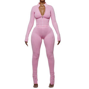 Vêtements de fitness légers Ensemble de jogging deux pièces pour femmes Vêtements de sport décontractés modernes Idéal pour la course et l'exercice Ensemble de jogging pour femmes - Product Image 5