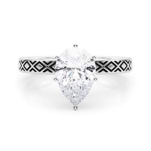 Poire Coupe Diamant Solitaire Style Fiançailles pour Femme - Product Image 1