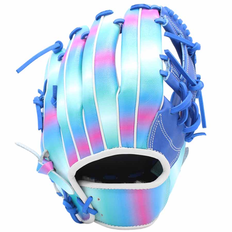 2026 CyberNeon Infield Baseball Glove | Blue Pink Cyan Gradient | Low-cost Wholesale | Right/Left Hand Throw | Gameday