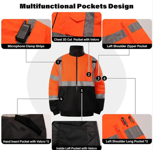 Chaqueta DE SEGURIDAD reflectante impermeable para el trabajo chaqueta de seguridad baja Moq alta calidad a prueba de viento cálida chaqueta de protección de seguridad - Product Image 3