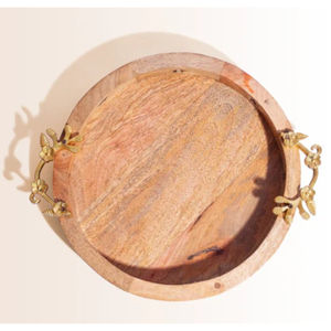 Mejor oferta 2025 Bandeja de servicio de madera con forma rectangular y mango de cuerda Bandejas de servicio hechas de madera maciza a la venta - Product Image 5