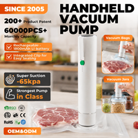 Pompe à vide portative USB 2026 - Aspiration puissante de -65 kPa, Économiseur d'aliments électrique portable pour bocaux Mason et sacs sous vide