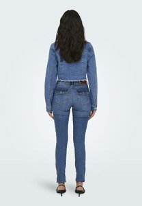 Venta caliente última chaqueta de mezclilla lavada recortada gótica Blau para mujer con botón de cinturón bolsillos en el pecho comodidad para todas las estaciones - Product Image 5