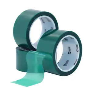 OEM Adhesive Tape Factory High Temperature Silicone Light Green PET Polyester Tape Sticker