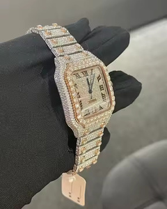 Montre en acier fantaisie de luxe pour homme avec diamant moissanite et quartz, avec des détails raffinés sur le cadran, boîtier de 5 mm d'épaisseur et finition - Product Image 3