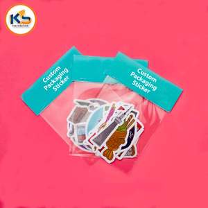 Paquetes de Etiquetas Adhesivas Personalizadas de PVC Ecológico con Marca Privada, Tarjeta de Presentación y Bolsa de Polipropileno Transparente para Exhibición en Tiendas |   Corte Personalizado - Product Image 6