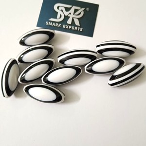 Perles ovales en résine écologiques rayées de qualité supérieure pour la fabrication de bijoux artisanaux, colliers, bracelets, durables, lisses, pour les créateurs - Product Image 2