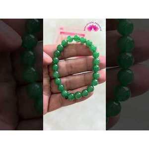 สร้อยข้อมือลูกปัดอะเวนเจอรีนสีเขียวธรรมชาติแท้ ขนาด 8 มม. รูปทรงกลม เพื่อความเจริญรุ่งเรือง พลังบวก และพลังงานเชิงบวก - Product Image 1