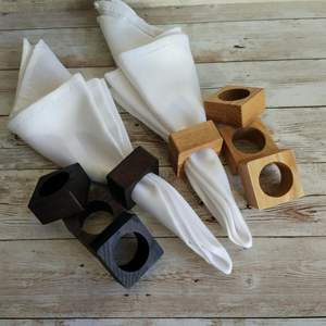 Juego de Anillos para Servilletas de Madera Tallada, Madera Oscura Moderna, Decoración Ecológica para Mesa de Boda, Accesorios de Comedor para Hogar, Hotel, Restaurante - Product Image 6