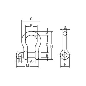 Manilles d'ancrage à vis de type arc en acier au carbone galvanisé à chaud avec goupille de sécurité BC 55 tonnes pour l'industrie lourde - Product Image 2