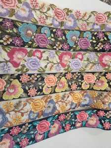 Encaje bordado de flores cosido a mano de nuevo diseño, encaje de borde de vestido - Product Image 2