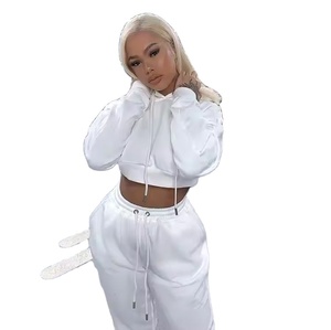 ชุดเสื้อมีฮู้ดสำหรับผู้หญิงชุดผ้าฝ้าย100% โอเวอร์ไซส์พิมพ์ลายโลโก้ออกแบบได้ตามต้องการ - Product Image 4