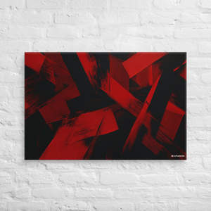 Crimson Havoc Legacy Luxe Canvas Art Modern-Classic Abstract Blue Black Contemporary Art Deco for Classic Christmas Hanging - Product Image 1