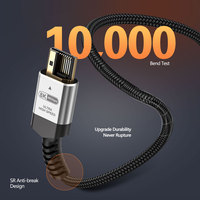Câble HDMI 2.1 ultra-fin 8K OD 5,0 mm 48 Gbps 8K60Hz 4K120Hz 10K tressé plaqué or pour Gimbal PS5 TV Projecteur
