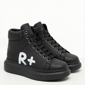 Baskets montantes pour femmes, à lacets, bout rond, respirantes, motif graffiti, chaussures de marche décontractées, élégantes, gris anthracite, en chenille - Product Image 3